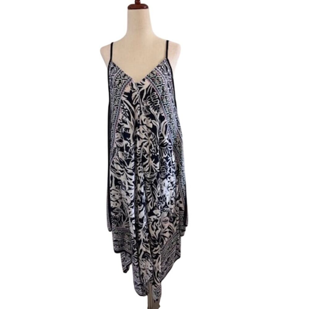Tommy Bahama Navy & White Tropical Print Tank Dress Small